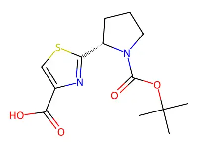 2-(1-(tert-Butoxycarbonyl)pyrrolidin-2-yl)thiazole-4-carboxylic acid structure