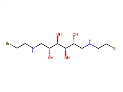 D-Mannitol, 1,6-bis[(2-bromoethyl)amino]-1,6-dideoxy- structure