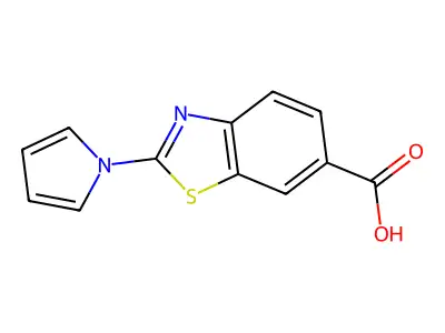2-(1H-pyrrol-1-yl)-1,3-benzothiazole-6-carboxylic acid structure