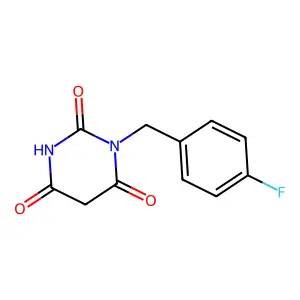 1-(4-fluorobenzyl)pyrimidine-2,4,6(1H,3H,5H)-trione structure