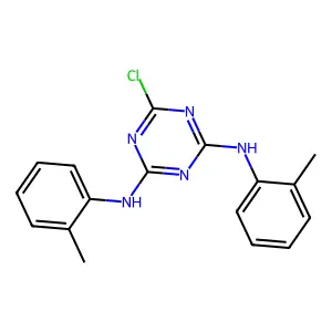 6-chloro-N,N'-bis(2-methylphenyl)-1,3,5-triazine-2,4-diamine structure