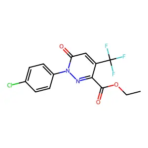 Ethyl 1-(4-chlorophenyl)-6-oxo-4-(trifluoromethyl)pyridazine-3-carboxylate structure