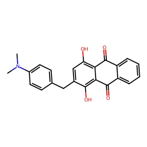 2-[[4-(Dimethylamino)phenyl]methyl]-1,4-dihydroxyanthracene-9,10-dione structure