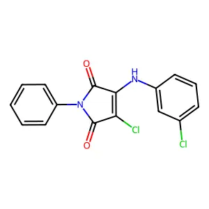 3-chloro-4-(3-chloroanilino)-1-phenyl-1H-pyrrole-2,5-dione structure