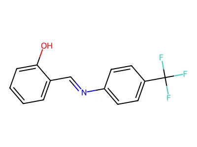 2-((E)-{[4-(trifluoromethyl)phenyl]imino}methyl)phenol structure