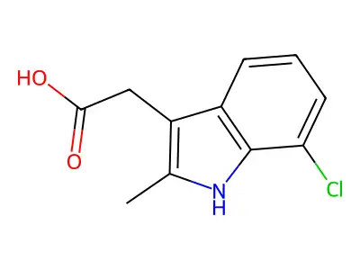 (7-Chloro-2-methyl-1H-indol-3-yl)-acetic acid structure