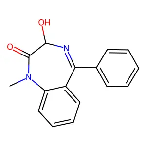 3-Hydroxy-1-methyl-5-phenyl-1,3-dihydro-2H-1,4-benzodiazepin-2-one structure