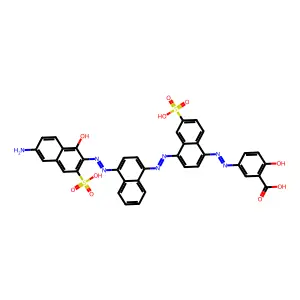 5-[2-[4-[2-[4-[2-(6-Amino-1-hydroxy-3-sulfo-2-naphthalenyl)diazenyl]-1-naphthalenyl]diazenyl]-6-sulfo-1-naphthalenyl]diazenyl]-2-hydroxybenzoic acid structure