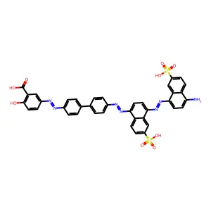 5-[[4-[4-[[4-[(4-amino-7-sulfonaphthalen-1-yl)diazenyl]-6-sulfonaphthalen-1-yl]diazenyl]phenyl]phenyl]diazenyl]-2-hydroxybenzoic acid structure