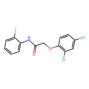 2-(2,4-dichlorophenoxy)-N-(2-fluorophenyl)acetamide structure