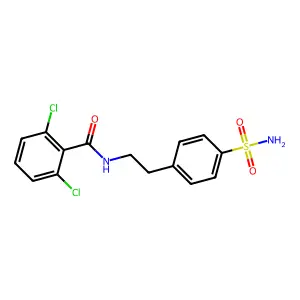 2,6-dichloro-N-[2-(4-sulfamoylphenyl)ethyl]benzamide structure