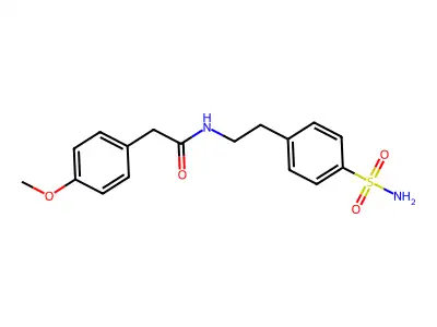 2-(4-methoxyphenyl)-N-[2-(4-sulfamoylphenyl)ethyl]acetamide structure