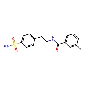 3-methyl-N-[2-(4-sulfamoylphenyl)ethyl]benzamide structure