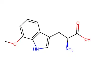 2-amino-3-(7-methoxy-1H-indol-3-yl)propanoic acid structure
