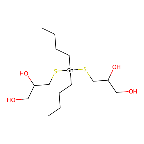 1,2-Propanediol, 3,3'-[(dibutylstannylene)bis(thio)]bis- structure
