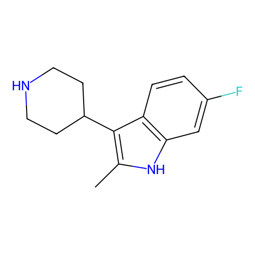6-fluoro-2-methyl-3-piperidin-4-yl-1H-indole structure