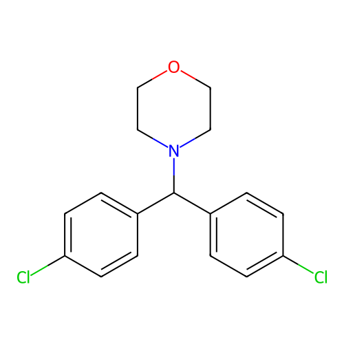 4-[Bis(4-chlorophenyl)methyl]morpholine structure