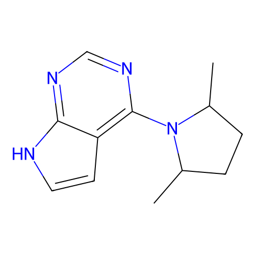 4-(2,5-dimethylpyrrolidin-1-yl)-7H-pyrrolo[2,3-d]pyrimidine structure