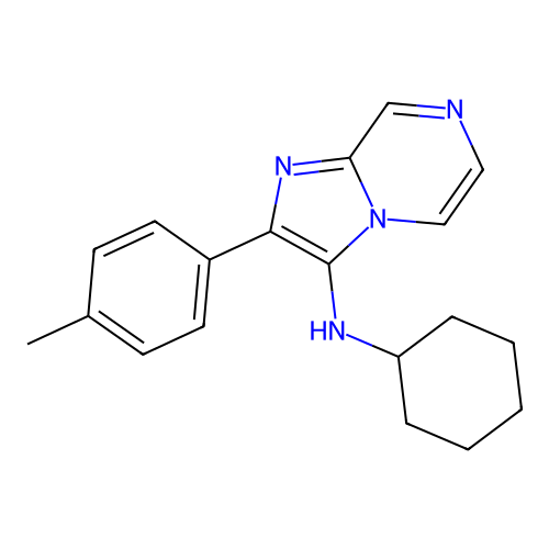 N-cyclohexyl-2-(4-methylphenyl)imidazo[1,2-a]pyrazin-3-amine structure