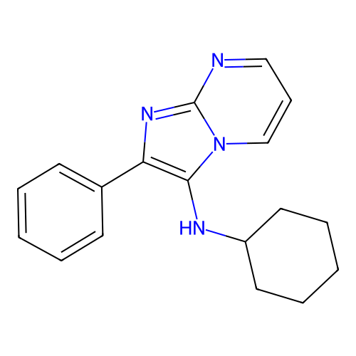 N-cyclohexyl-2-phenylimidazo[1,2-a]pyrimidin-3-amine structure