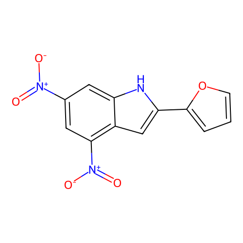 2-(2-Furyl)-4,6-dinitro-1H-indole structure