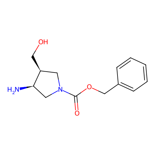Benzyl (3S,4S)-3-amino-4-(hydroxymethyl)pyrrolidine-1-carboxylate structure