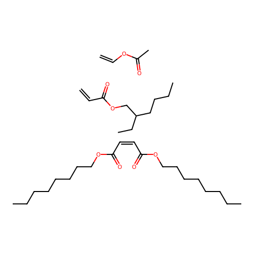 dioctyl (Z)-but-2-enedioate;ethenyl acetate;2-ethylhexyl prop-2-enoate structure