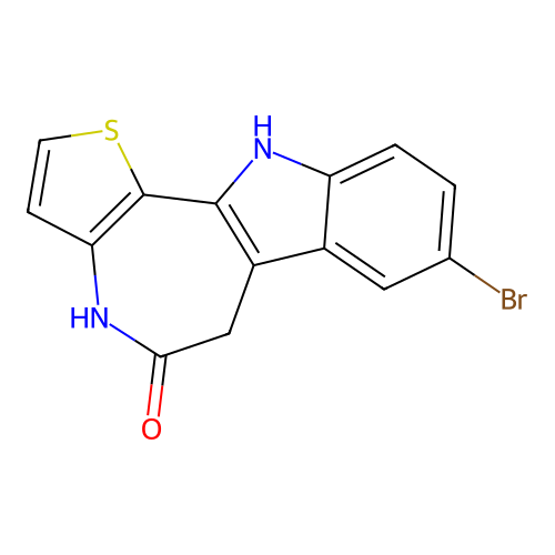 Thieno[3',2':2,3]azepino[4,5-b]indol-5(4H)-one, 8-bromo-6,11-dihydro- structure