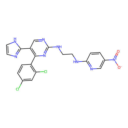 1,2-Ethanediamine, N-(4-(2,4-dichlorophenyl)-5-(1H-imidazol-2-yl)-2-pyrimidinyl)-N'-(5-nitro-2-pyridinyl)- structure