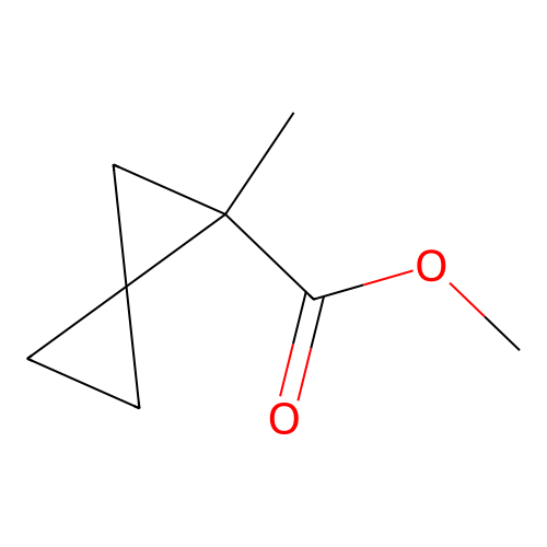 Spiropentanecarboxylic acid, 1-methyl, methyl ester structure