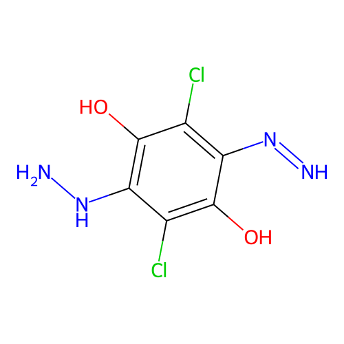 2,5-Dichloro-3-diazenyl-6-hydrazinylbenzene-1,4-diol structure