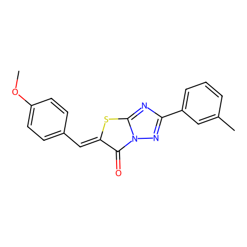 (Z)-5-(4-methoxybenzylidene)-2-(m-tolyl)thiazolo[3,2-b][1,2,4]triazol-6(5H)-one structure