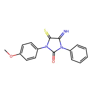 4-Imino-1-(4-methoxyphenyl)-3-phenyl-5-sulfanylideneimidazolidin-2-one structure