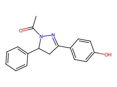 1-Acetyl-3-(4-hydroxyphenyl)-5-phenyl-2-pyrazoline structure