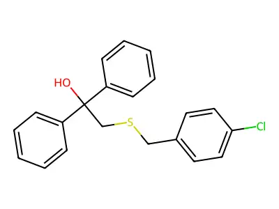 2-[(4-Chlorobenzyl)sulfanyl]-1,1-diphenyl-1-ethanol structure