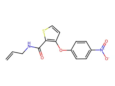 N-allyl-3-(4-nitrophenoxy)-2-thiophenecarboxamide structure