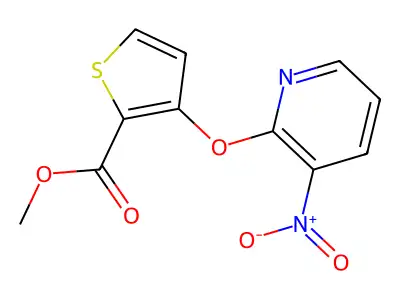 Methyl 3-[(3-nitro-2-pyridinyl)oxy]-2-thiophenecarboxylate structure