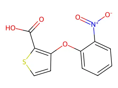 3-(2-Nitrophenoxy)thiophene-2-carboxylic acid structure