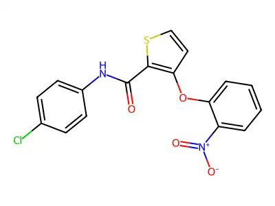 N-(4-chlorophenyl)-3-(2-nitrophenoxy)-2-thiophenecarboxamide structure