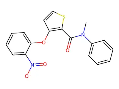 N-methyl-3-(2-nitrophenoxy)-N-phenylthiophene-2-carboxamide structure