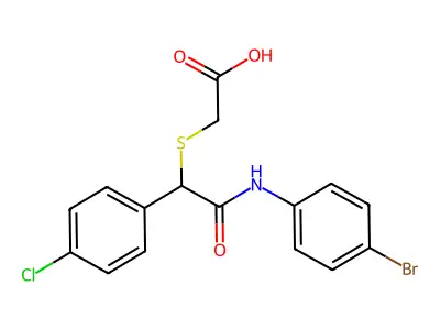 2-{[2-(4-Bromoanilino)-1-(4-chlorophenyl)-2-oxoethyl]sulfanyl}acetic acid structure