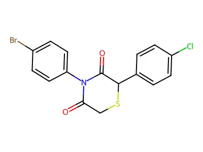 4-(4-Bromophenyl)-2-(4-chlorophenyl)thiomorpholine-3,5-dione structure