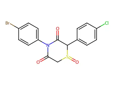 4-(4-Bromophenyl)-2-(4-chlorophenyl)-1-oxo-1,4-thiazinane-3,5-dione structure