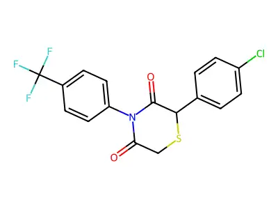2-(4-Chlorophenyl)-4-[4-(trifluoromethyl)phenyl]thiomorpholine-3,5-dione structure