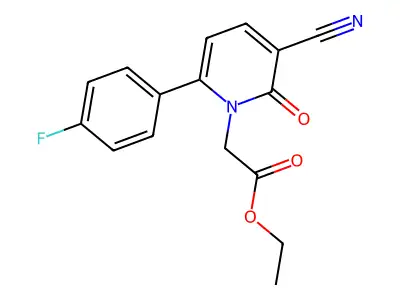 ethyl 2-[3-cyano-6-(4-fluorophenyl)-2-oxo-1(2H)-pyridinyl]acetate structure
