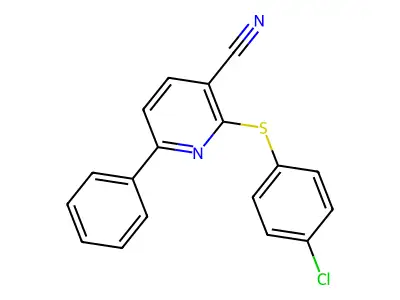 2-[(4-Chlorophenyl)sulfanyl]-6-phenylnicotinonitrile structure