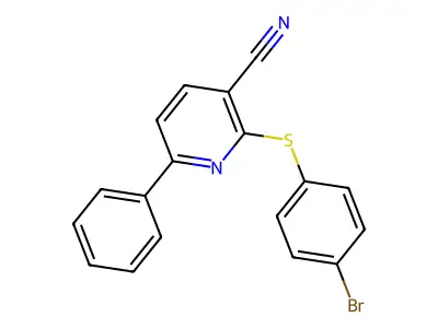 2-[(4-Bromophenyl)sulfanyl]-6-phenylnicotinonitrile structure