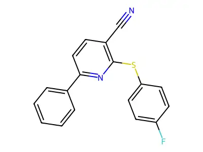 2-[(4-Fluorophenyl)sulfanyl]-6-phenylnicotinonitrile structure