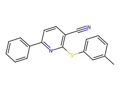 2-[(3-Methylphenyl)sulfanyl]-6-phenylnicotinonitrile structure