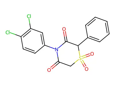 4-(3,4-Dichlorophenyl)-2-phenyl-1lambda~6~,4-thiazinane-1,1,3,5-tetraone structure